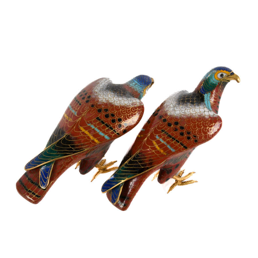 Pair of Chinese Cloisonné Birds-5