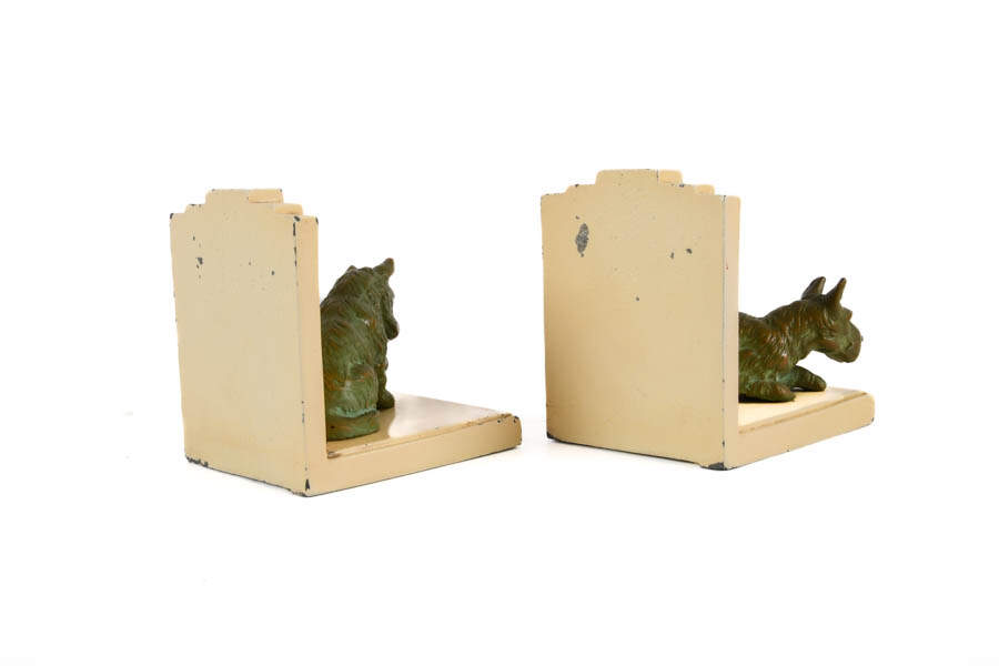 Pair of Art Deco Cast Metal Scotty Dog Bookends-2