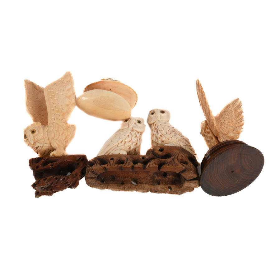 Grouping of Four Bone Carved Animals-7