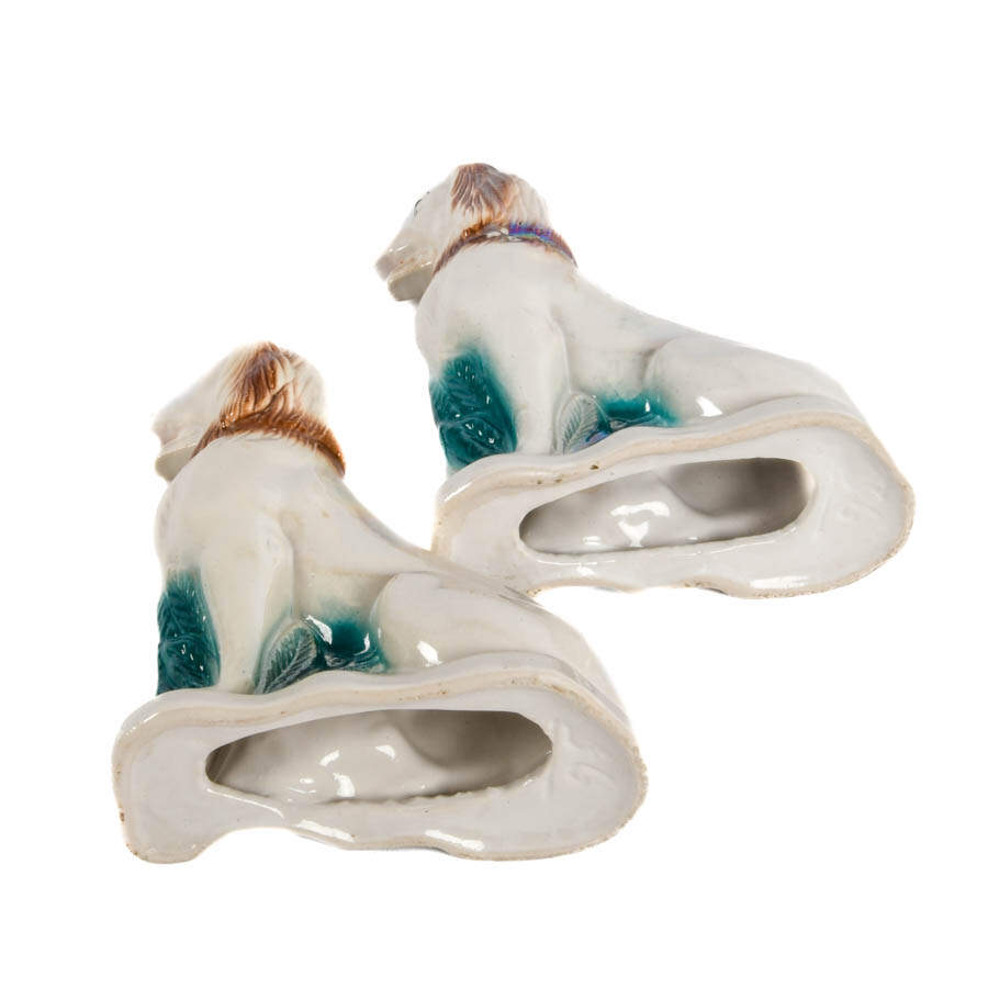 Pair of Lusterware Spaniel Dog Statues-7