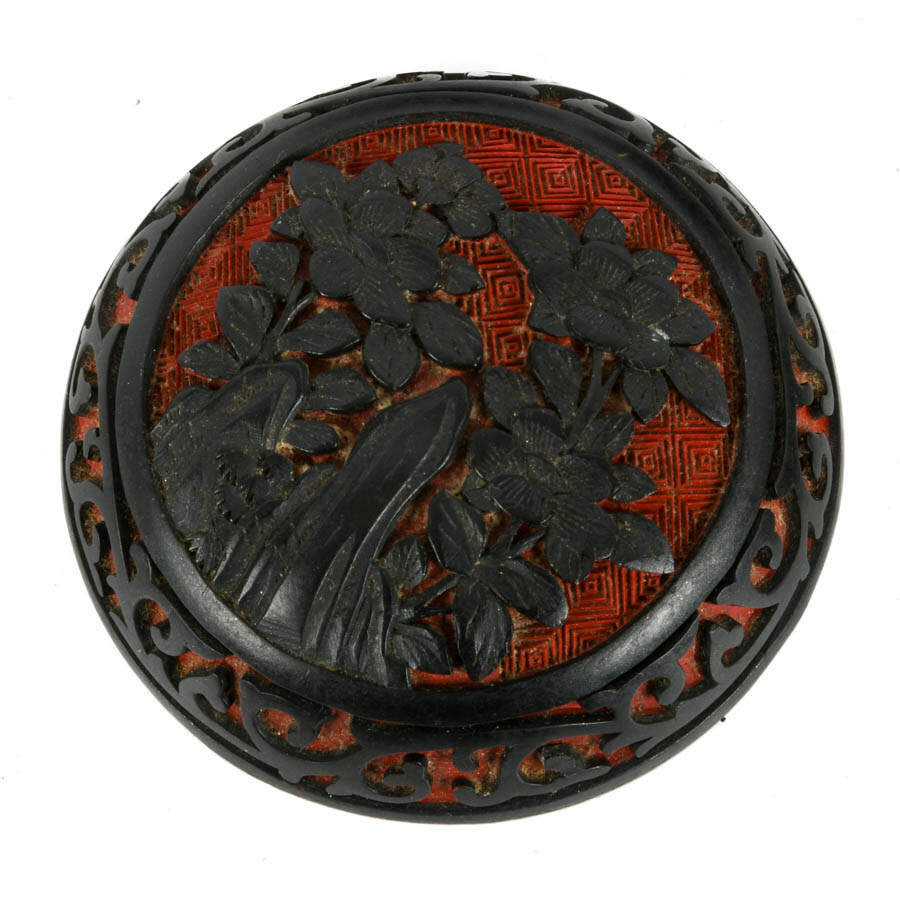 Pair of Chinese Carved Cinnabar, Enamel, and Black Lacquer Box-4