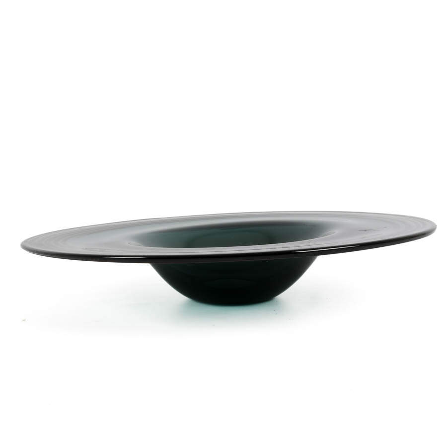 Large Hand-Blown Art Glass Fruit Center Bowl-4