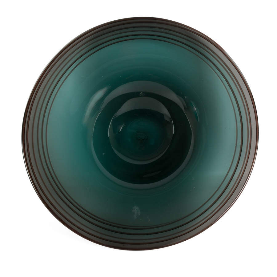 Large Hand-Blown Art Glass Fruit Center Bowl-2