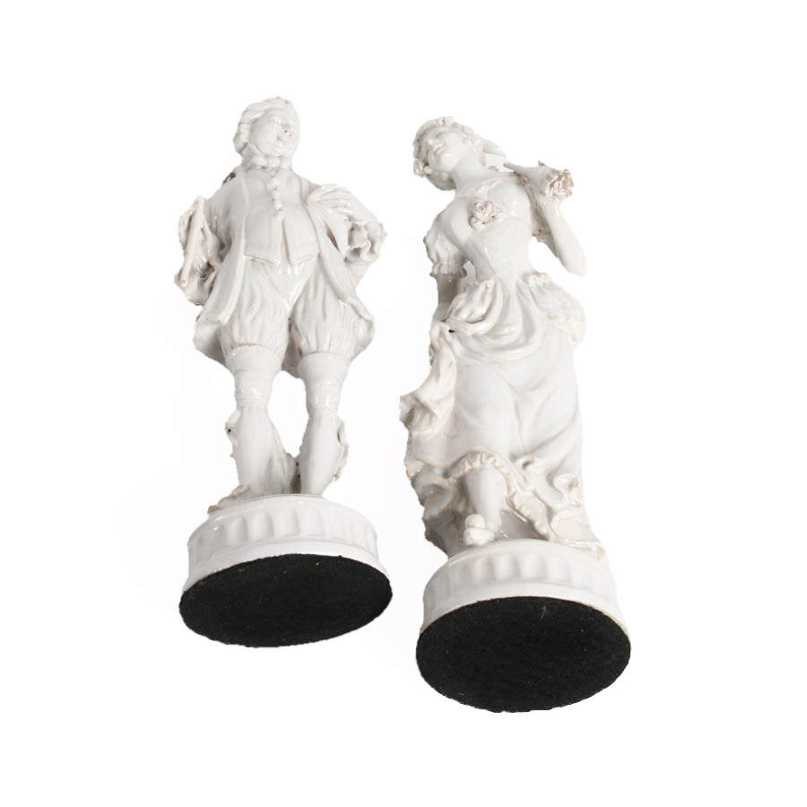 Antique Pair of Blanc De Chine Figural Statues-7
