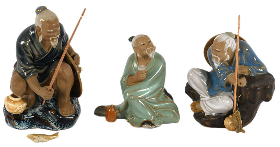 Grouping of Three Chinese Shiwan Mudmen-1