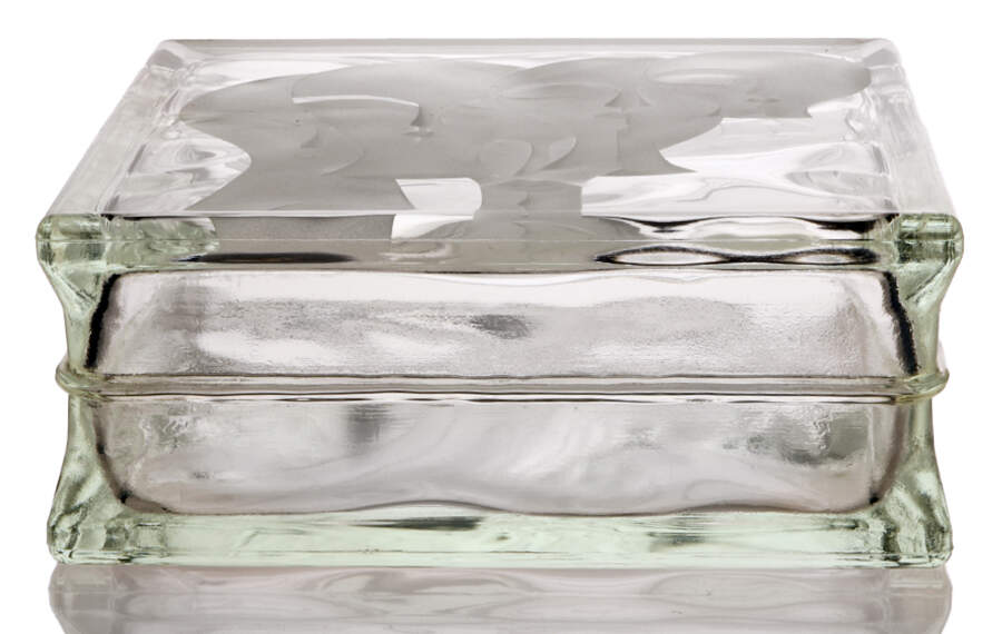 Abstract Figural Glass Block Sculpture-3