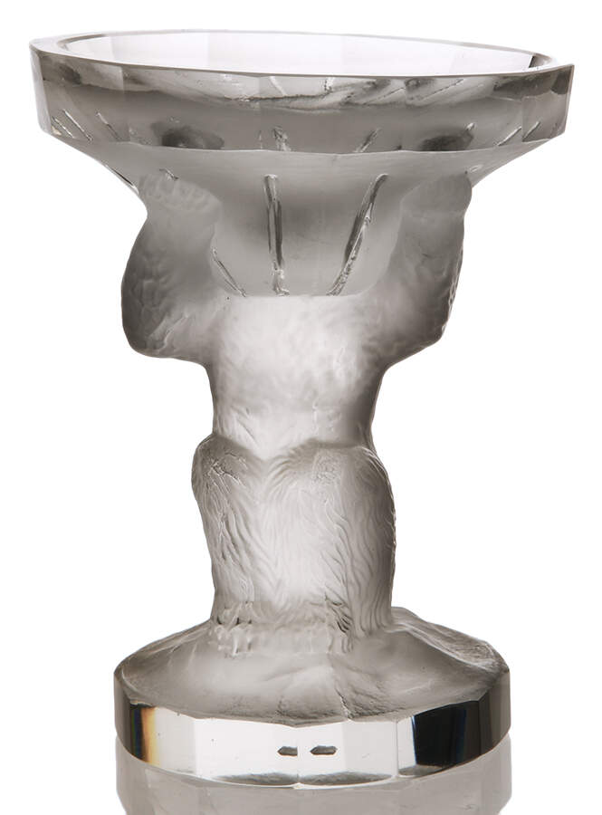 Pair of Art Deco Crystal Figural Bear Compotes-4
