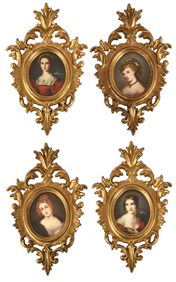 Set of Four Miniature Gilt Wood Frames-1