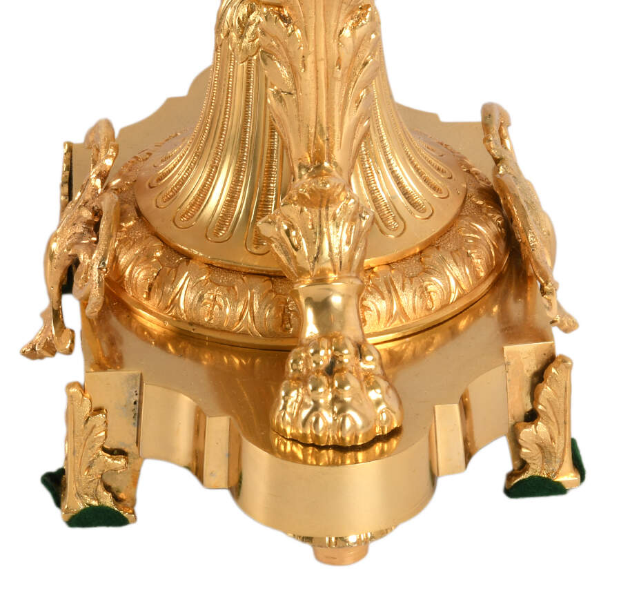 Matched Pair Signed Baccarat Gilt Bronze and Figural Urns-3