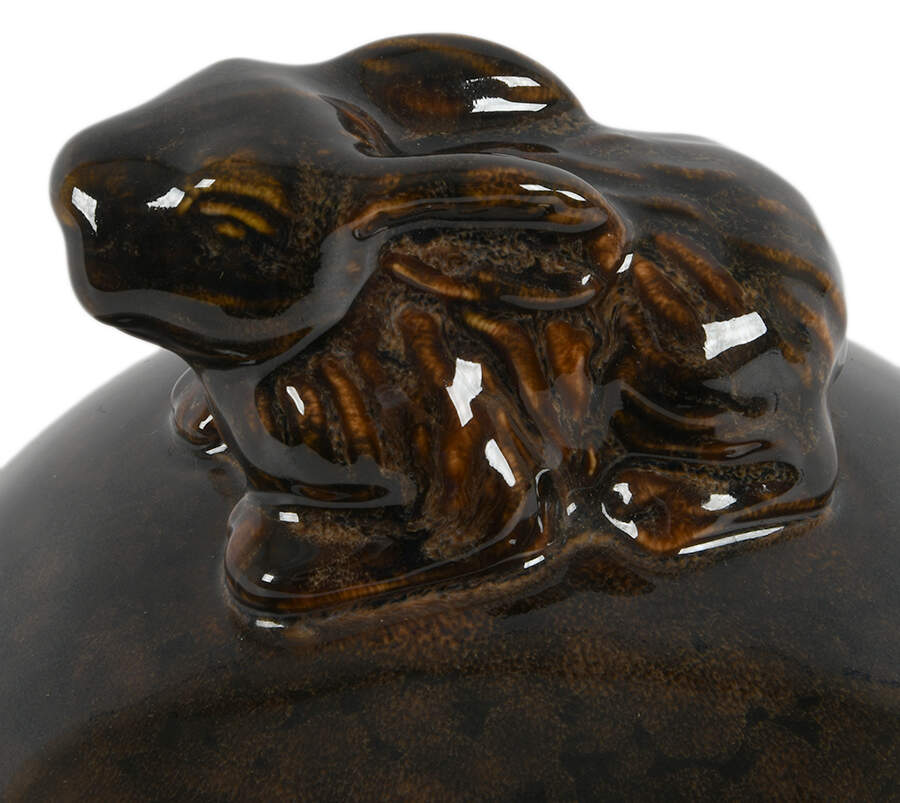 Studio Pottery Figural Rabbit Garden Sphere-4