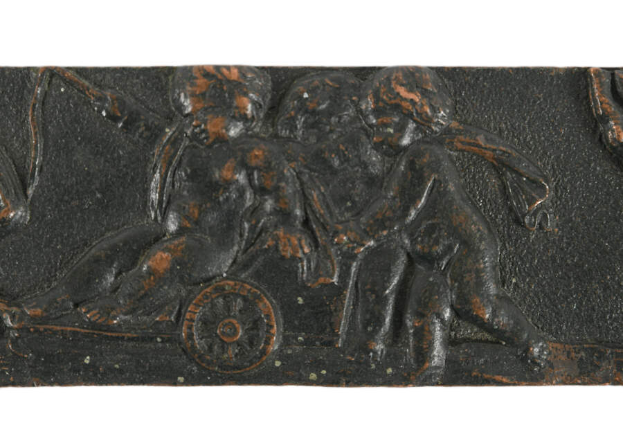 Victorian Spelter Bas Relief Putti Procession Plaquette-3