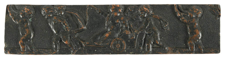 Victorian Spelter Bas Relief Putti Procession Plaquette-1