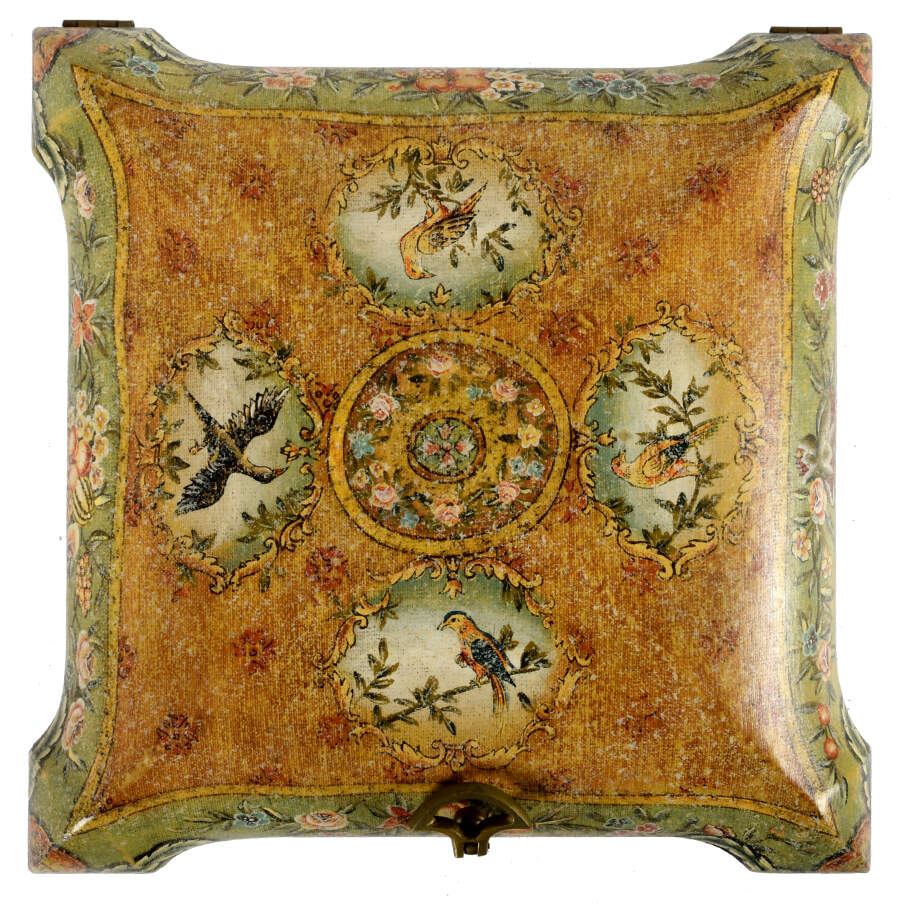 Footed Decoupage-Style Keepsake Box-3