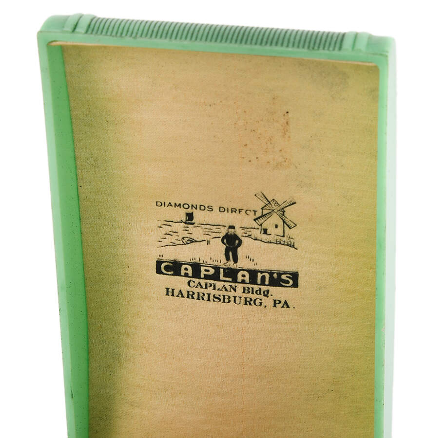 Art Nouveau Green Celluloid Jewelry Box-5