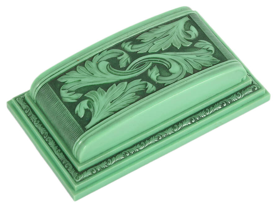 Art Nouveau Green Celluloid Jewelry Box-3