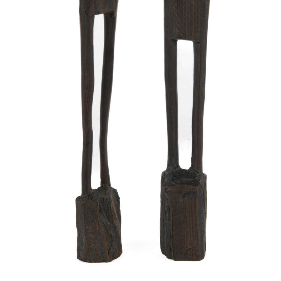 Pair of Carved Wood Tribal African Statues-3