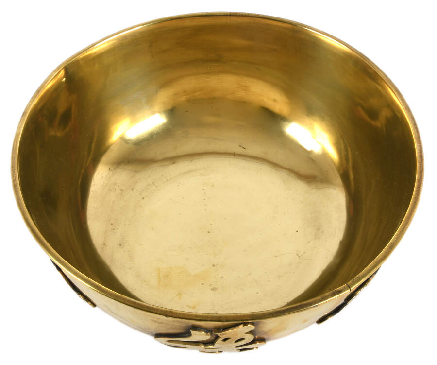 Asian Brass Footed Bowl-4