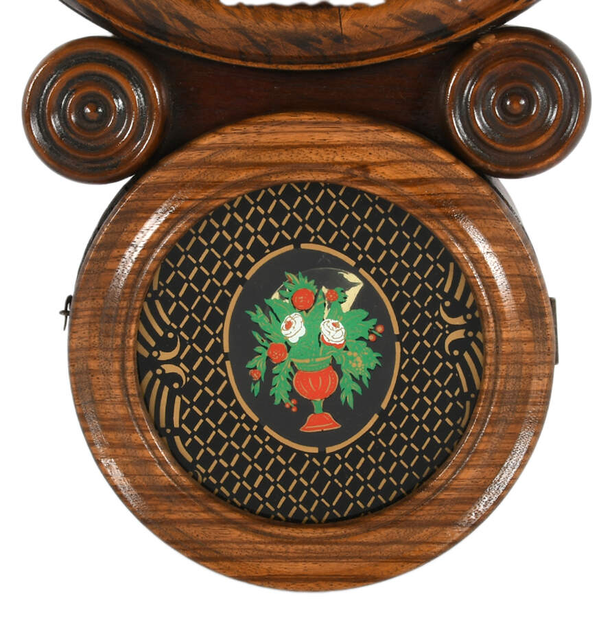 Antique Ingrahm Reverse Painted Clock-6