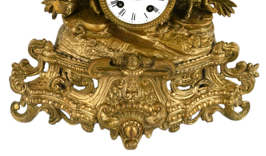 Antique French Ornate Gilt Clock-3