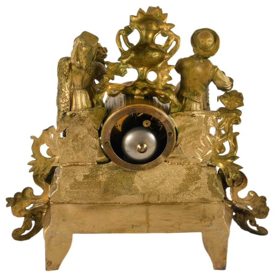 Antique French Ornate Gilt Clock-2
