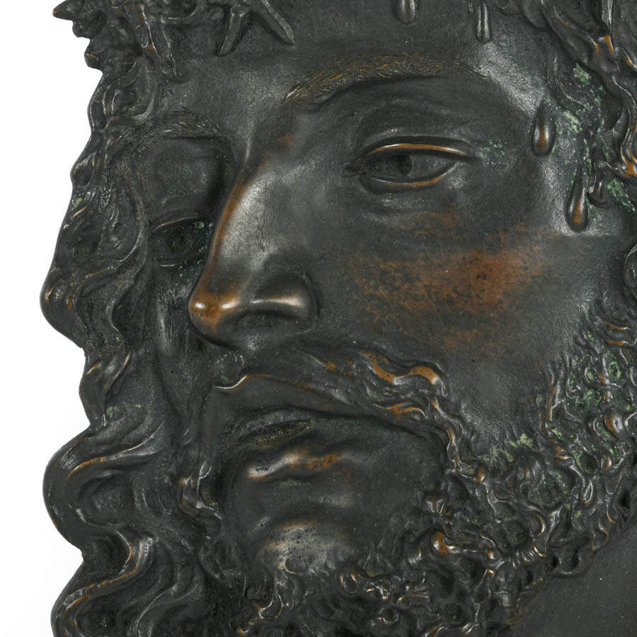 Bronze Christ Portrait Plaque-3