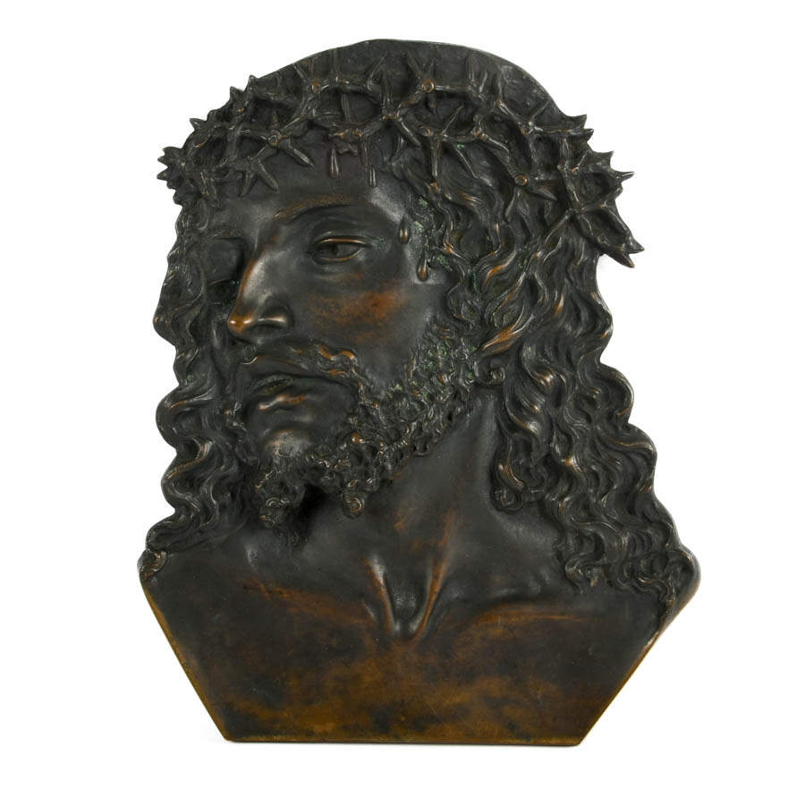 Bronze Christ Portrait Plaque-1