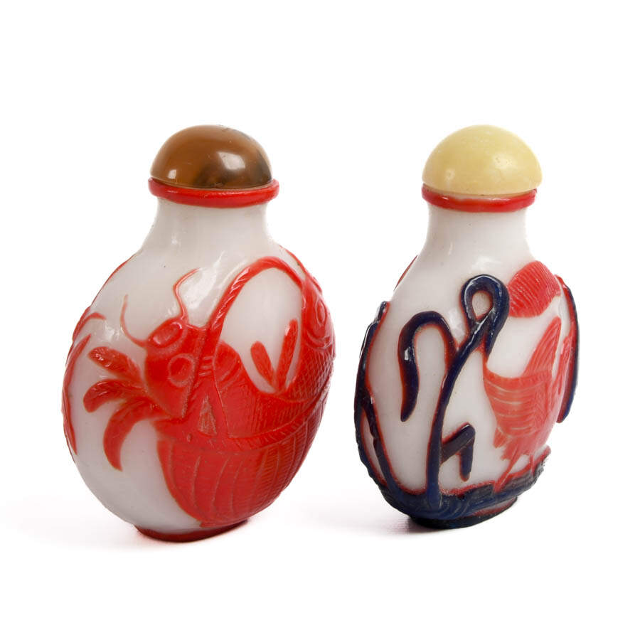 Antique Grouping of Two Peking Glass Snuff Bottles-4