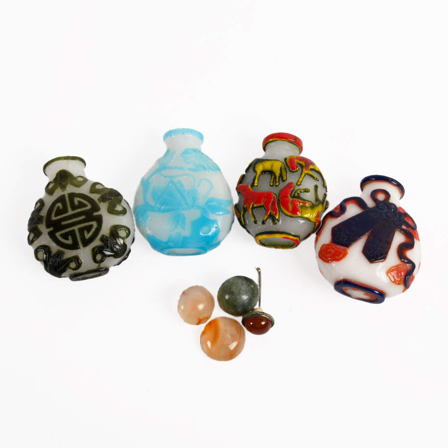 Grouping of Four Chinese Peking Glass Snuff Bottles-5