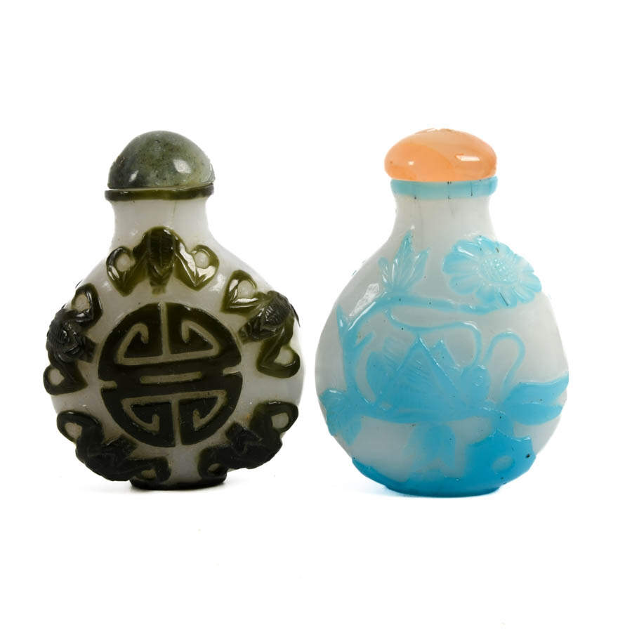 Grouping of Four Chinese Peking Glass Snuff Bottles-4