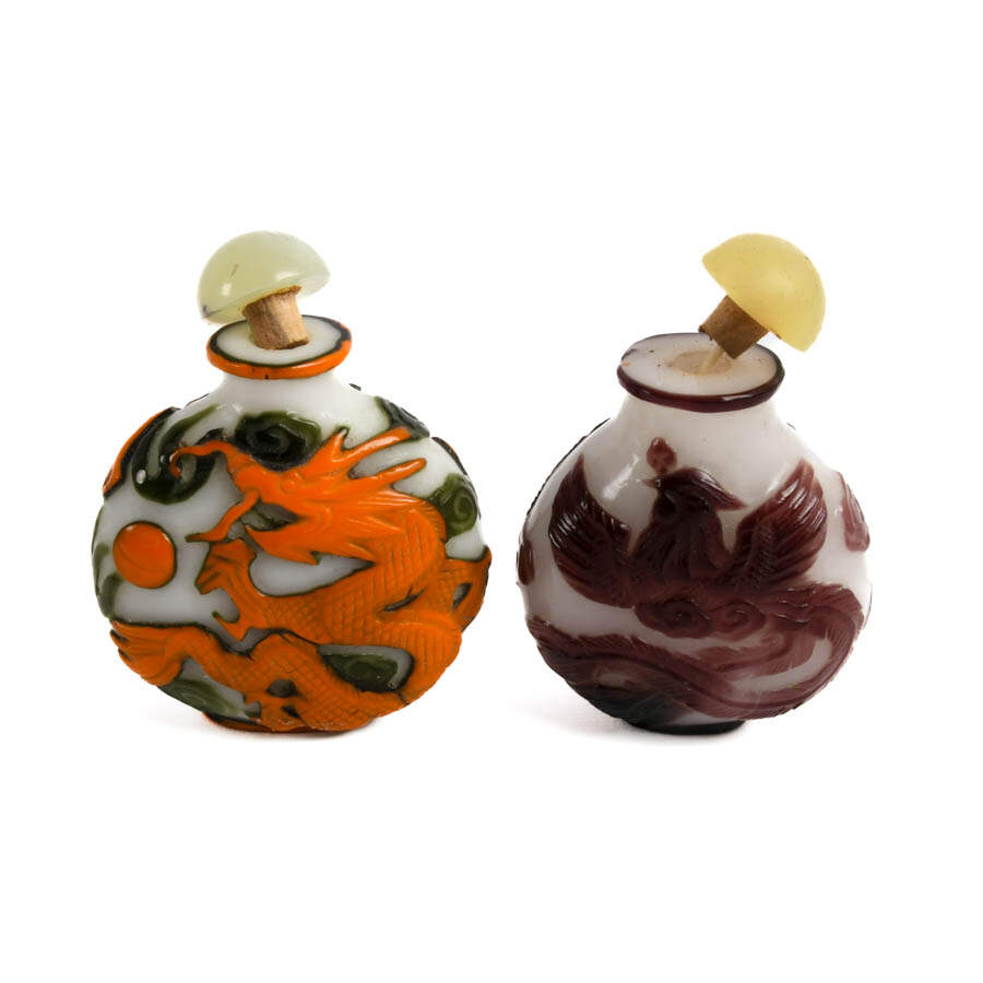 Grouping of Two Peking Glass Snuff Bottles-6