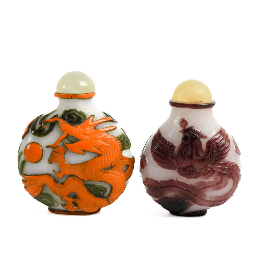 Grouping of Two Peking Glass Snuff Bottles-5
