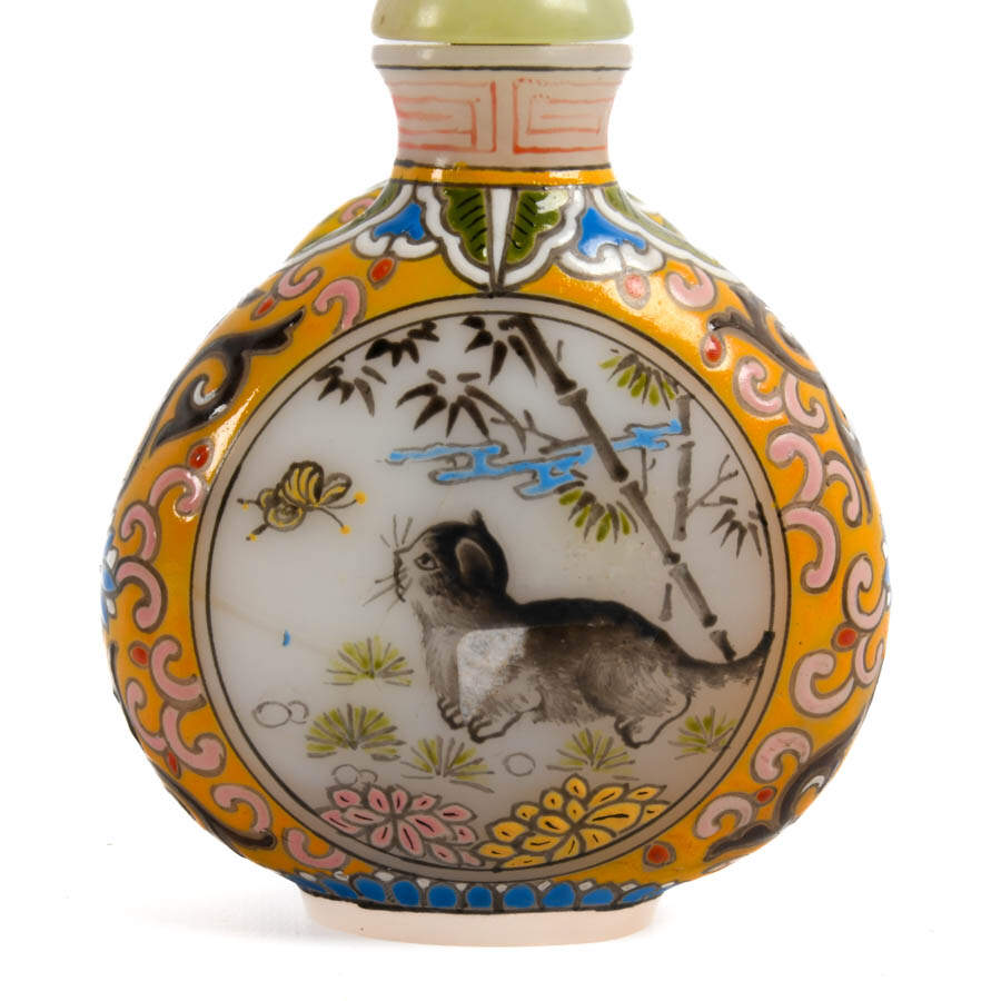 Grouping of Two Chinese Decorated Enamel and Hand-Painted Snuff Bottles-2