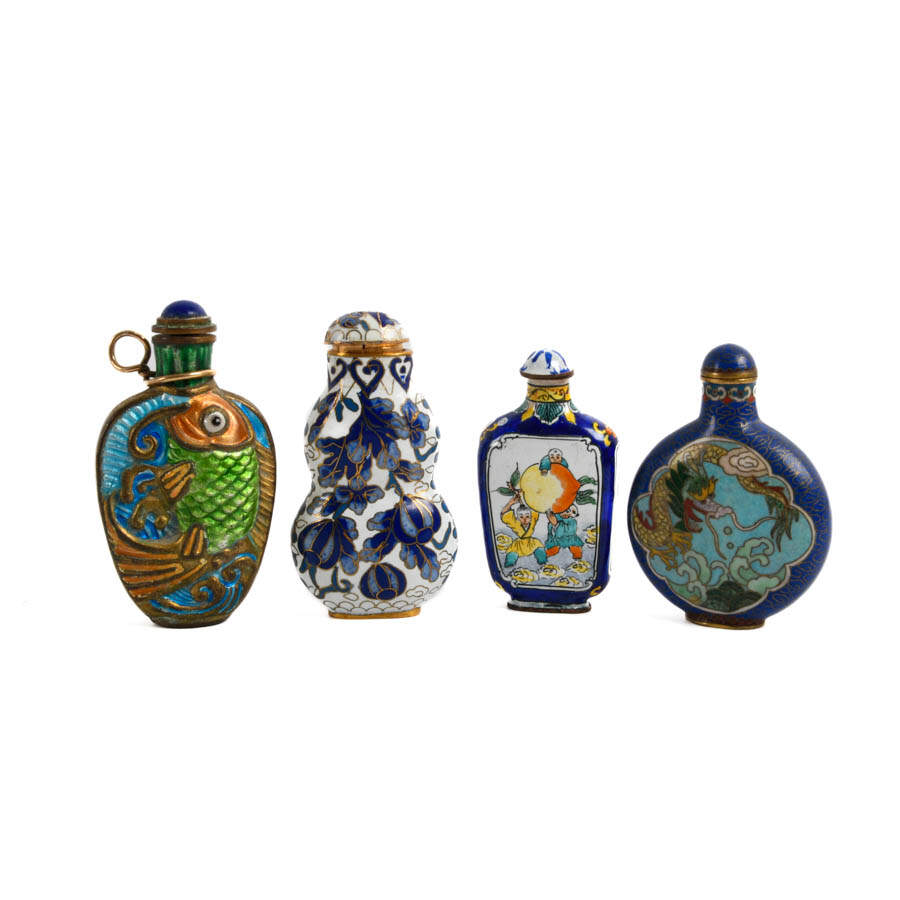 Grouping of Four Chinese Enamel Snuff Bottles-1