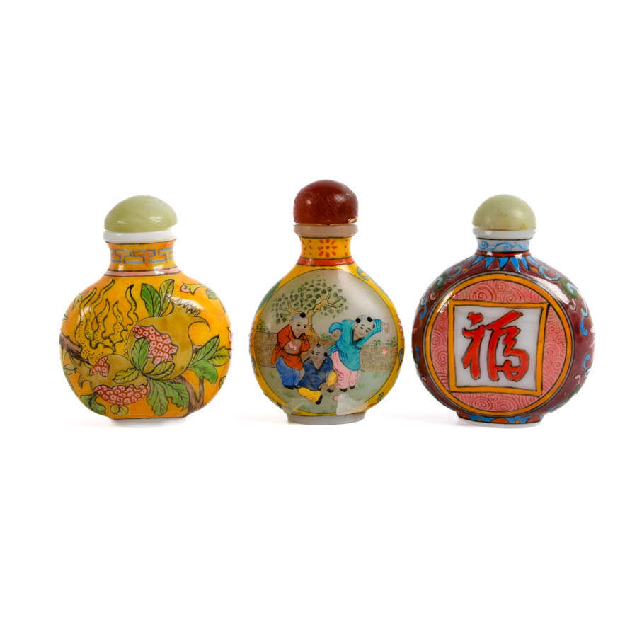 Three Hand-Painted Snuff Bottles-1