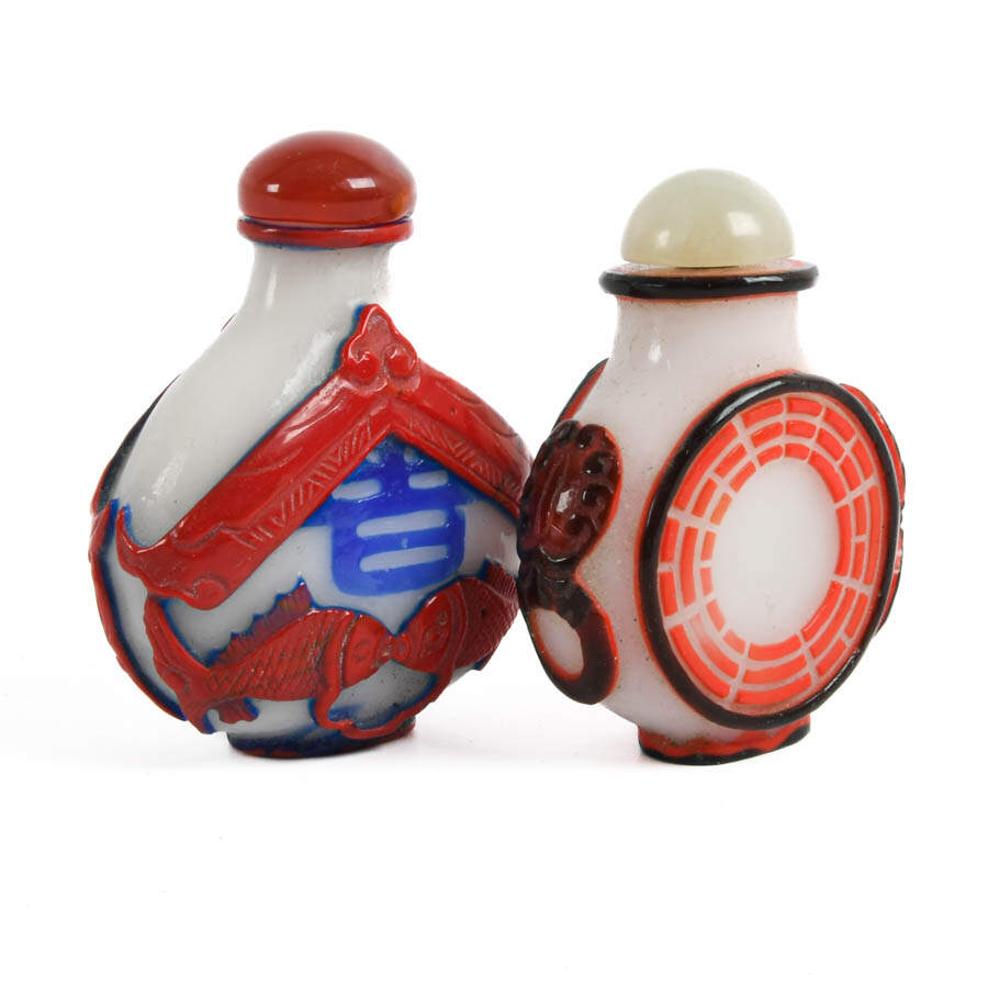 Grouping of Two Peking Glass Snuff Bottles-5