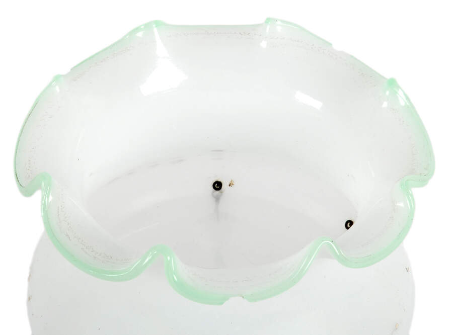 Antique Pair of Opaline Glass Lusters with Hanging Prisms-3