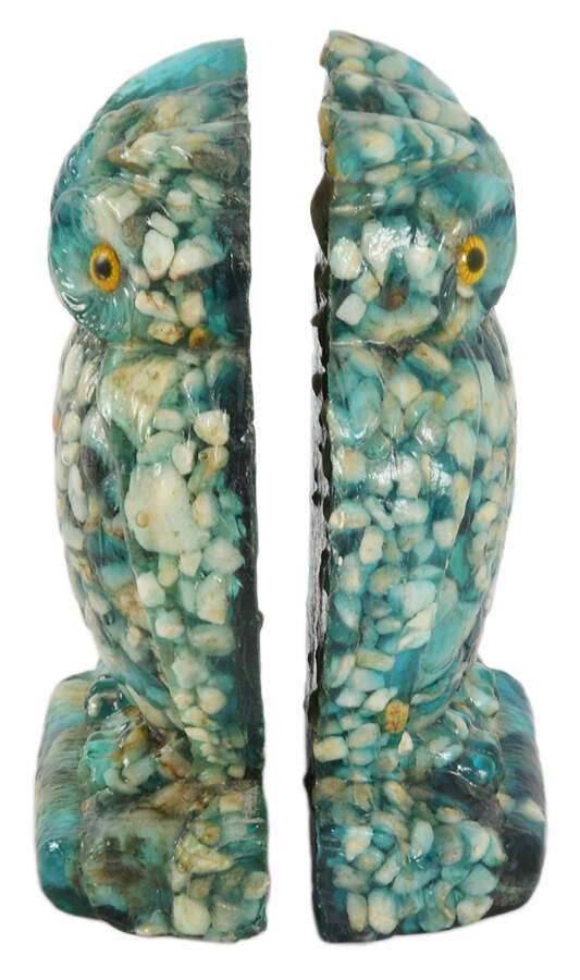Mid-Century Modern Lucite Owl Bookends-2
