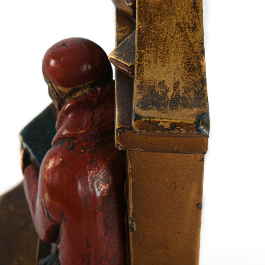 Pair of L.V. Aronson Figural Bronze Monk Bookends-8