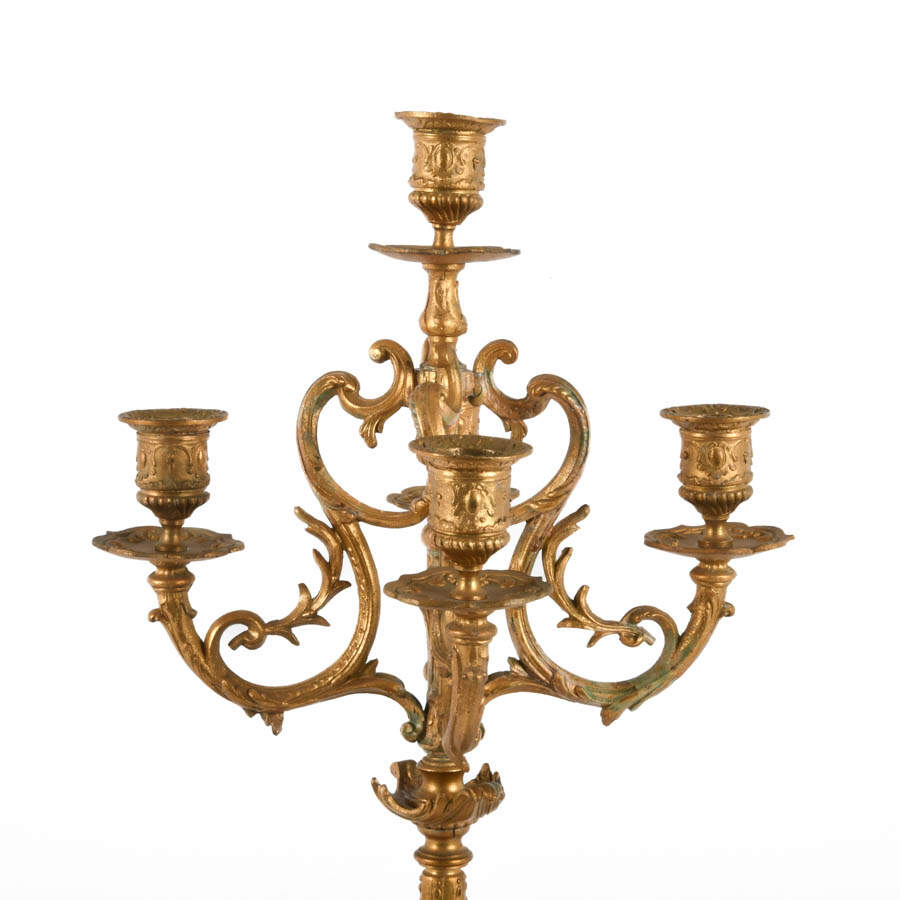 Antique Ormolu and Onyx Four Arm Candelabra-2