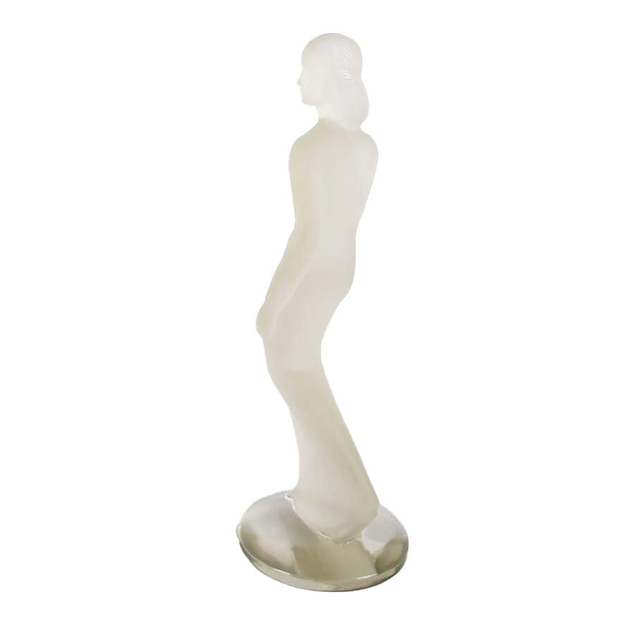 French Art Deco Frosted Glass Statue in the Style of Lalique-2