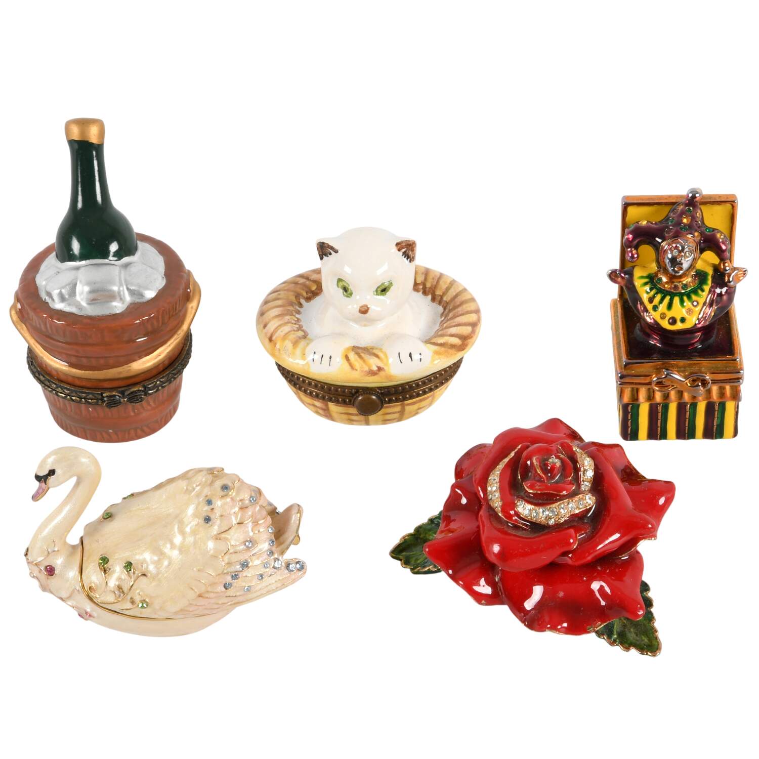 Grouping of Five Whimsical Figural Trinket Boxes-3