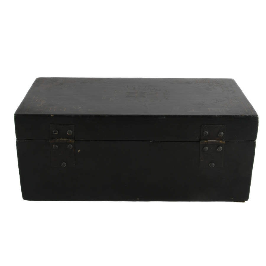 Antique Black Lacquer Chinese Box-9