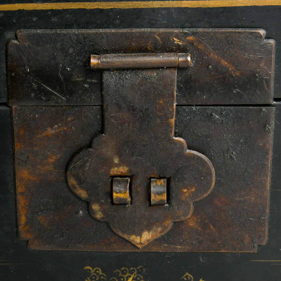 Antique Black Lacquer Chinese Box-7