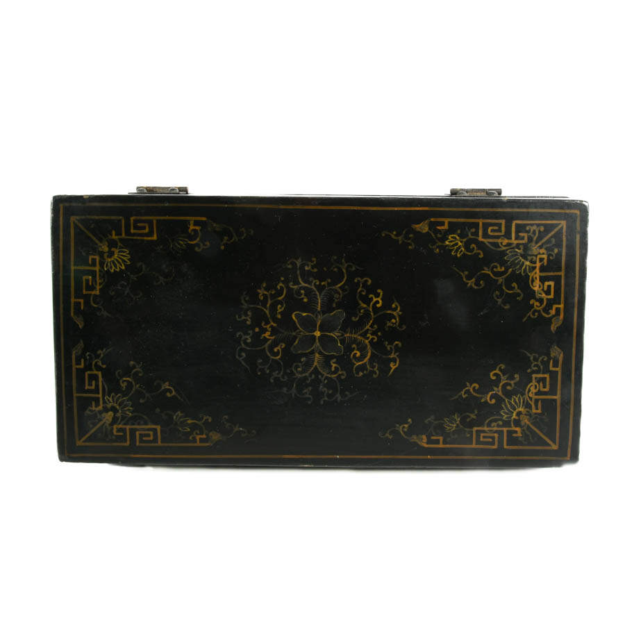 Antique Black Lacquer Chinese Box-5