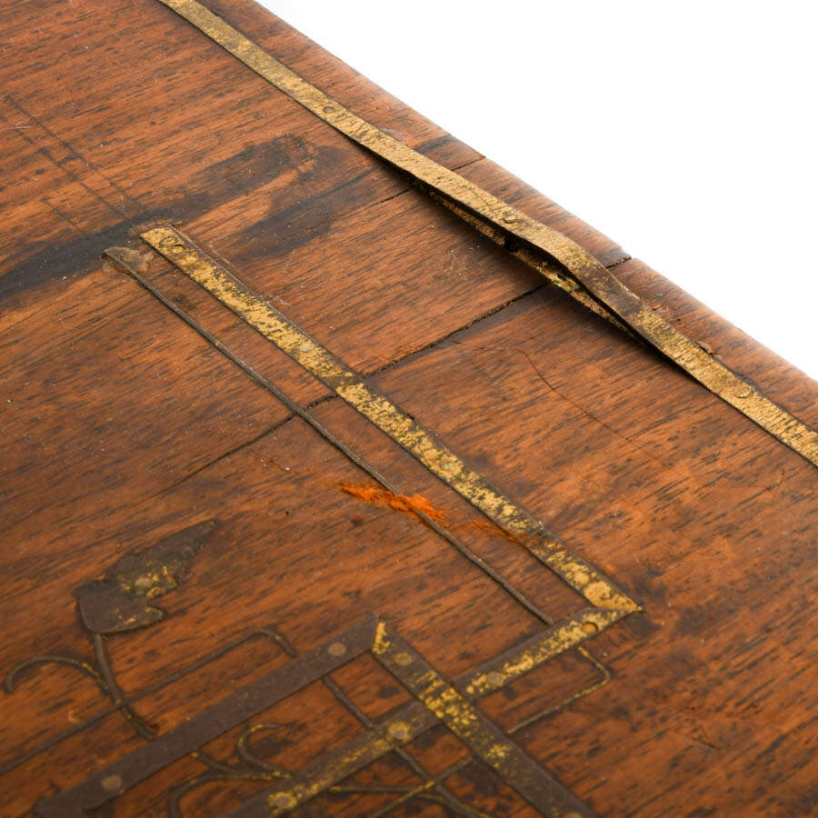 Antique Marquetry Inlaid Document Box-3