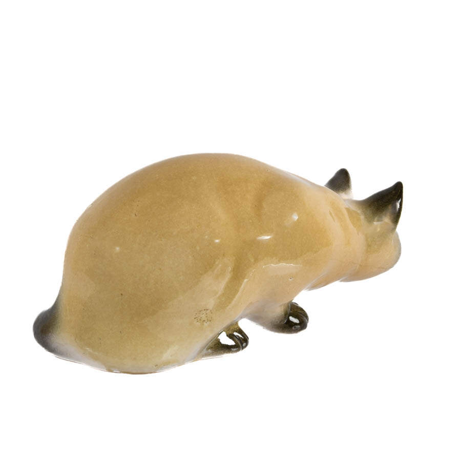 Mid-Century Italian Lounging Cat Pottery Sculpture-5