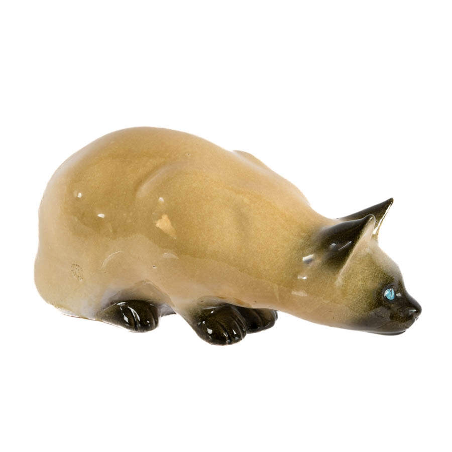 Mid-Century Italian Lounging Cat Pottery Sculpture-4