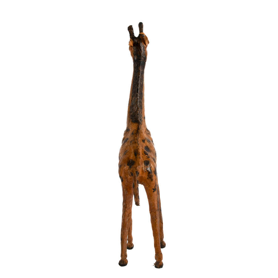 Mid-Century Modern Leather Giraffe Figure-6