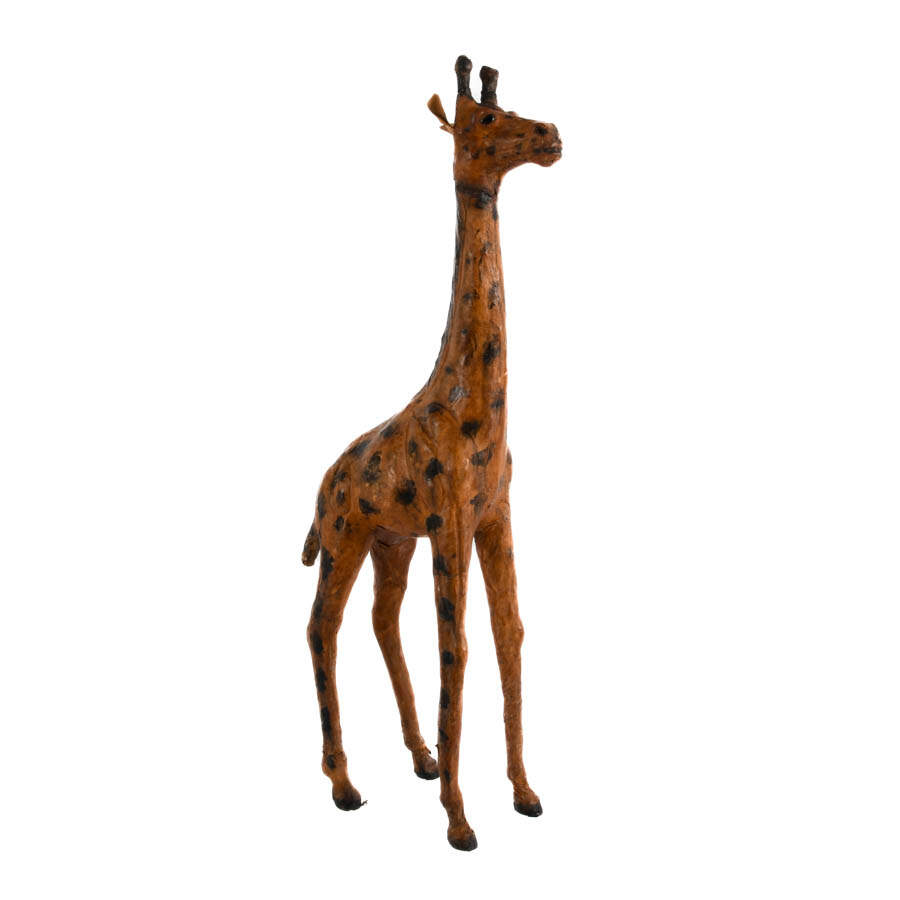 Mid-Century Modern Leather Giraffe Figure-4