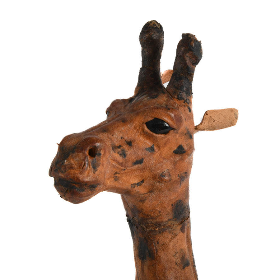 Mid-Century Modern Leather Giraffe Figure-2